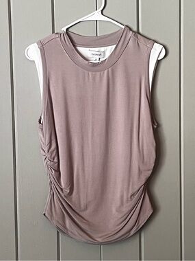 Evereve Taupe/Tan/Blush and Cream Double layer Medium Schrunched Tank